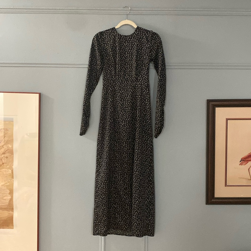 Vintage 1980s full length gown subtle print